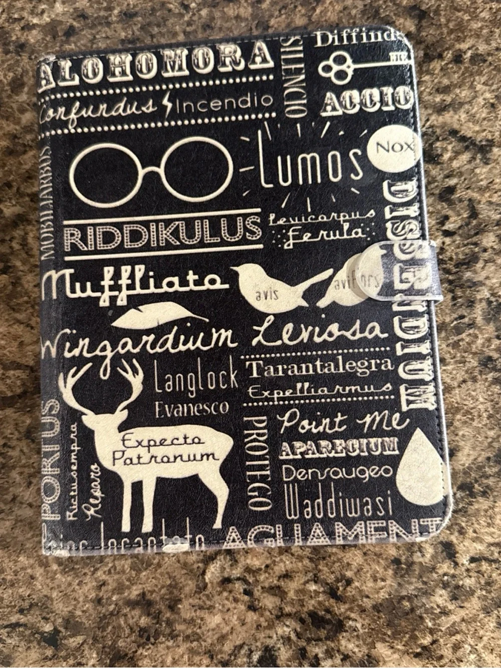 Black and Cream Harry Potter Pattern kindle Paperwhite Cover - Unbranded